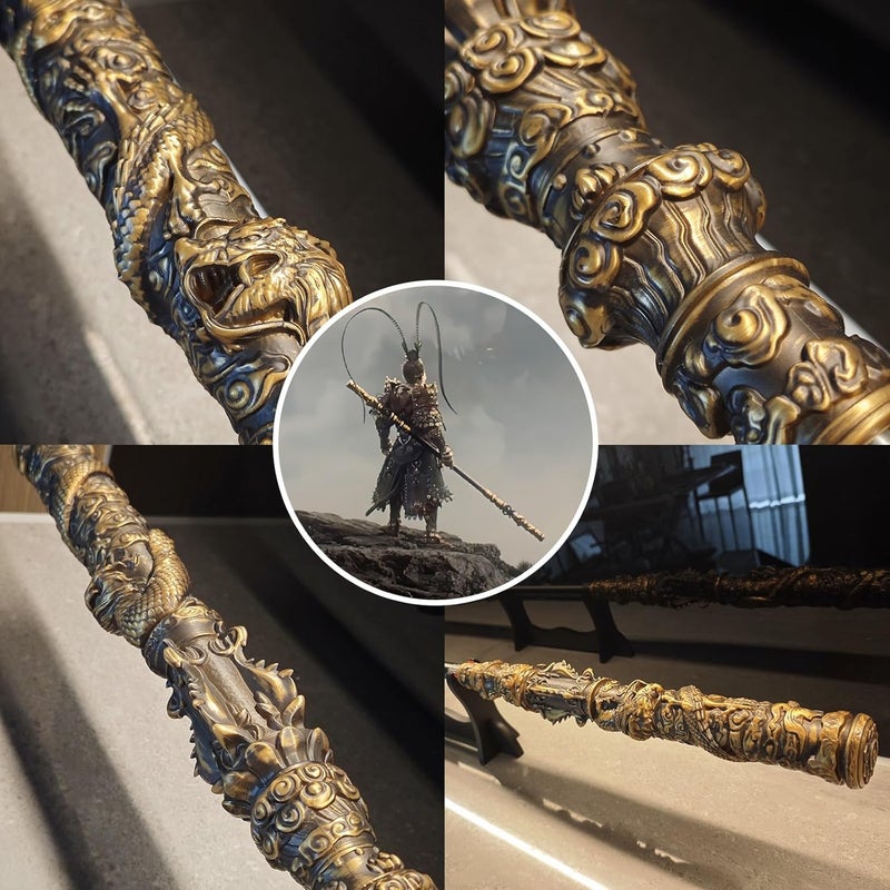 JeCgRrY Black Myth Wukong 5.6FT Monkey King Staff, Black Mythology Toy, Game Collection, Room Decoration Gift - Image 3